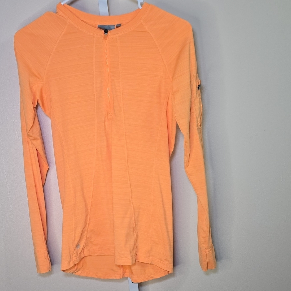 Athleta Orange Fitted Longsleeve Top‎ Ladies Sz S